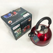 Чайник Rainberg RB-625 из нержавеющей стали со свистком 3л, хороший чайник со свистком. Цвет: красный. Изображение №4 Чайник Rainberg RB-625 из нержавеющей стали со свистком 3л, хороший чайник со свистком. Цвет: красный. Изображение №4