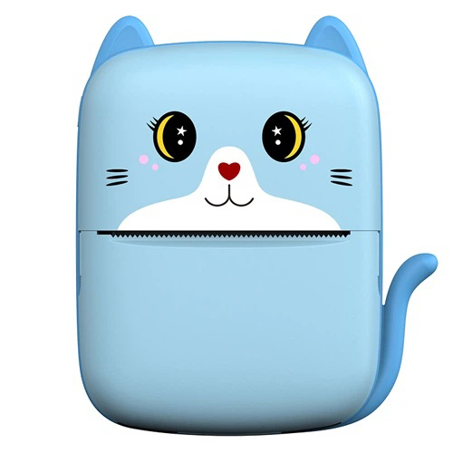Портативний дитячий термопринтер із Bluetooth A8 Cat міні принтер для телефону Blue Портативний дитячий термопринтер із Bluetooth A8 Cat міні принтер для телефону Blue