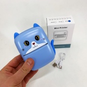 Портативний дитячий термопринтер із Bluetooth A8 Cat міні принтер для телефону Blue. Зображення №7 Портативний дитячий термопринтер із Bluetooth A8 Cat міні принтер для телефону Blue. Зображення №7