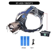 Ліхтар налобний A50-TG, Power Bank 3x18650. Зображення №3