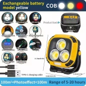 Прожектор фонарь кемпинг W891-1-3COB(White+Yellow)+5SMD(Red) Power bank. Изображение №4