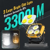 Прожектор фонарь кемпинг W891-1-3COB(White+Yellow)+5SMD(Red) Power bank. Изображение №5