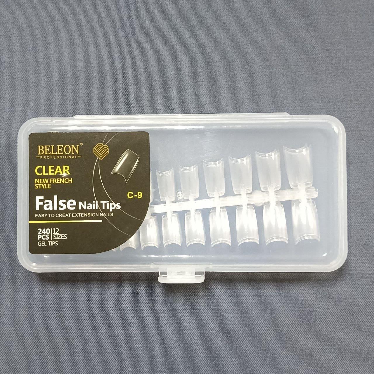 Тіпси для нарощування нігтів квадратні гелеві Beleon New French Style. 240 штук Тіпси для нарощування нігтів квадратні гелеві Beleon New French Style. 240 штук