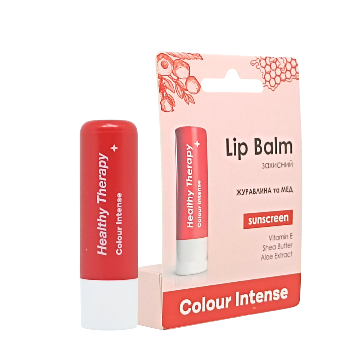 Бальзам для губ Colour Intense Healthy Therapy SPF15, № 03 Журавлина і Мед Бальзам для губ Colour Intense Healthy Therapy SPF15, № 03 Журавлина і Мед