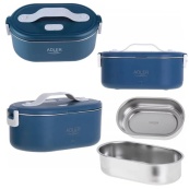 Ланч бокс с подогревом электрический Adler AD 4505 Blue 55 Вт металлический для еды с крышкой 0.8л  220В. Изображение №3