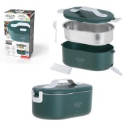 Ланч бокс с подогревом электрический Adler AD 4505 Green 55 Вт металлический для еды с крышкой 0,8л 220В. Изображение №5