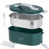 Ланч бокс с подогревом электрический Adler AD 4505 Green 55 Вт металлический для еды с крышкой 0,8л 220В. Изображение №6