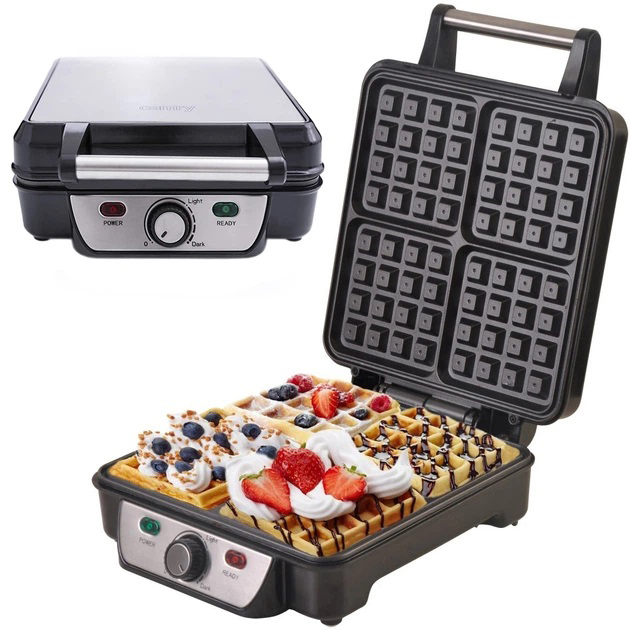 Вафельниця електрична Camry CR 3025 1500Вт для бельгійських віденських вафель з терморегулятором 4 форми Вафельниця електрична Camry CR 3025 1500Вт для бельгійських віденських вафель з терморегулятором 4 форми
