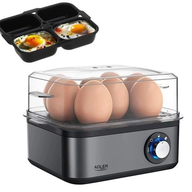 Яйцеварка на 8 яиц 800 Вт Adler AD 4486 Gun Metal Яйцеварка на 8 яиц 800 Вт Adler AD 4486 Gun Metal