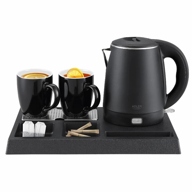 Электрочайник + 2 чашки и поднос ADLER AD 1387 1Л 1300Вт Электрочайник + 2 чашки и поднос ADLER AD 1387 1Л 1300Вт