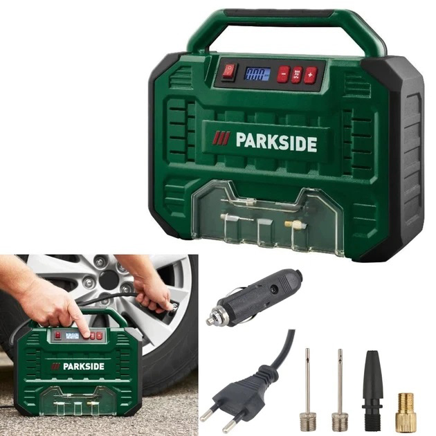 Автомобільний компресор 12/220в Parkside PMK 150 A1 компресор для підкачування коліс Автомобільний компресор 12/220в Parkside PMK 150 A1 компресор для підкачування коліс