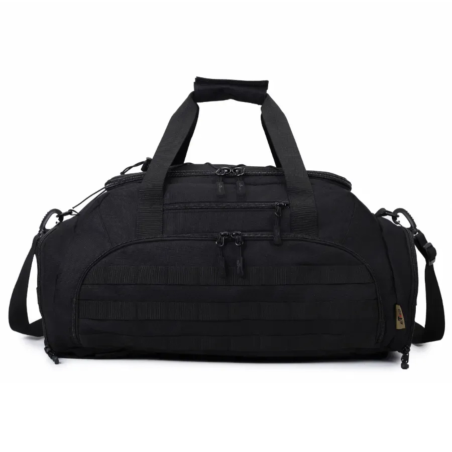 Тактична дорожня сумка-рюкзак 2 в 1 — зміцнена, універсальна чорна Тактична дорожня сумка-рюкзак 2 в 1 — зміцнена, універсальна чорна