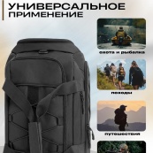 Тактична дорожня сумка-рюкзак 2 в 1 — зміцнена, універсальна чорна. Зображення №3 Тактична дорожня сумка-рюкзак 2 в 1 — зміцнена, універсальна чорна. Зображення №3