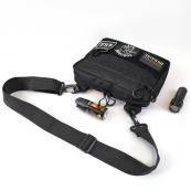 Тактическая сумка для патчей Cordura 600D — 5 карманов, мессенджер черный из ткани. Изображение №3 Тактическая сумка для патчей Cordura 600D — 5 карманов, мессенджер черный из ткани. Изображение №3