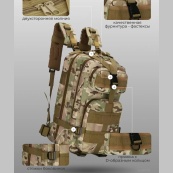 Міцний тактичний рюкзак Tactic — оптимальний розмір, штурмовий камуфляжний рюкзак. Зображення №3