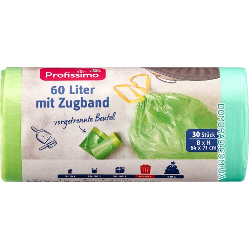 Profissimo Ароматизовані пакети для сміття (на 60л) 30шт. Profissimo Ароматизовані пакети для сміття (на 60л) 30шт.