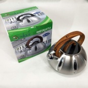 Чайник із свистком Unique UN-5303 кухонний на 3 літри, чайник для газової плитки. Колір: коричневий. Зображення №3