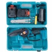 Аккумуляторная цепная мини пила 6"(15 см) Domotec 24V для обрезки деревьев и распила дров, по дереву. Изображение №4