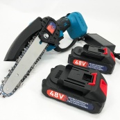 Аккумуляторная цепная мини пила 6"(15 см) Domotec 24V для обрезки деревьев и распила дров, по дереву. Изображение №7