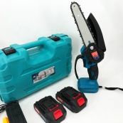 Аккумуляторная цепная мини пила 6"(15 см) Domotec 24V для обрезки деревьев и распила дров, по дереву. Изображение №8