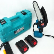 Аккумуляторная цепная мини пила 6"(15 см) Domotec 24V для обрезки деревьев и распила дров, по дереву. Изображение №10