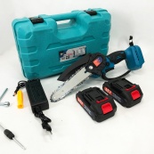 Аккумуляторная цепная мини пила 6"(15 см) Domotec 24V для обрезки деревьев и распила дров, по дереву. Изображение №13