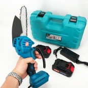 Аккумуляторная цепная мини пила 6"(15 см) Domotec 24V для обрезки деревьев и распила дров, по дереву. Изображение №16