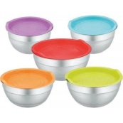 Набір металева миска з кришкою з нержавіючої сталі 5 штук для кухні природи миски ємності. Зображення №2