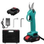 Секатор ручной аккумуляторный садовый 2,5 на 2 АКБ 68v в кейсе Domotec. Изображение №3