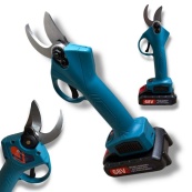 Секатор ручной аккумуляторный садовый 2,5 на 2 АКБ 68v в кейсе Domotec. Изображение №4