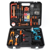 Акумуляторний шуруповерт з набором інструментів + ​​2 акумулятори, ударний шуруповерт + кейс. Зображення №2