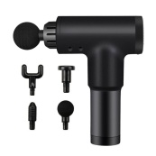 Акумуляторний масажер Fascial Gun KH-320 портативний ручний ударний м'язовий пістолет 4 насадки чорний. Зображення №3