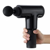 Акумуляторний масажер Fascial Gun KH-320 портативний ручний ударний м'язовий пістолет 4 насадки чорний. Зображення №6