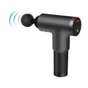 Акумуляторний масажер Fascial Gun KH-320 портативний ручний ударний м'язовий пістолет 4 насадки чорний. Зображення №9