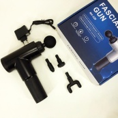 Акумуляторний масажер Fascial Gun KH-320 портативний ручний ударний м'язовий пістолет 4 насадки чорний. Зображення №15