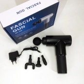 Акумуляторний масажер Fascial Gun KH-320 портативний ручний ударний м'язовий пістолет 4 насадки чорний. Зображення №18