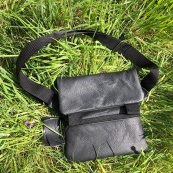 Тактична шкіряна сумка з кобурою, чоловічий месенджер, барсетка - чорний слінг, чоловіча сумка через плече. Зображення №23