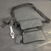 Тактична шкіряна сумка з кобурою, чоловічий месенджер, барсетка - чорний слінг, чоловіча сумка через плече. Зображення №26