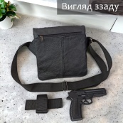 Тактична шкіряна сумка з кобурою, чоловічий месенджер, барсетка - чорний слінг, чоловіча сумка через плече. Зображення №45