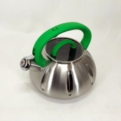 Чайник со свистком Unique UN-5303 кухонный на 3 литра, Чайник нержавейка со свистком. Цвет: зеленый. Изображение №8