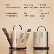 Електросушарка для взуття від мережі на 3 пари / Сушарка з УФ-дезінфекцією та таймером / Сушарка взуття. Зображення №9