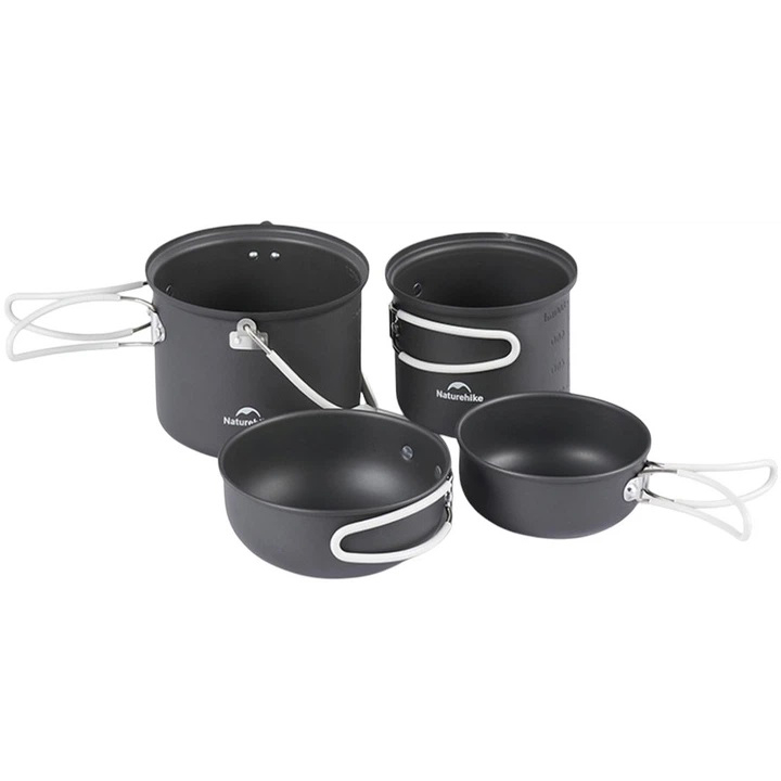 Набір посуду Naturehike NH18T018-G 2 каструлі, 2 кришки Набір посуду Naturehike NH18T018-G 2 каструлі, 2 кришки