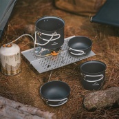 Набір посуду Naturehike NH18T018-G 2 каструлі, 2 кришки. Зображення №6 Набір посуду Naturehike NH18T018-G 2 каструлі, 2 кришки. Зображення №6