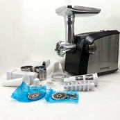 Електрична м'ясорубка Rainberg RB-673 із соковижималкою та шатківницею 9 насадок 3000W з реверсом. Зображення №3