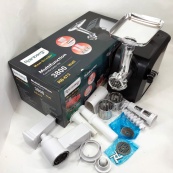 Електрична м'ясорубка Rainberg RB-673 із соковижималкою та шатківницею 9 насадок 3000W з реверсом. Зображення №6