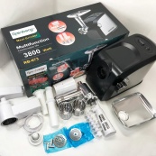 Електрична м'ясорубка Rainberg RB-673 із соковижималкою та шатківницею 9 насадок 3000W з реверсом. Зображення №11