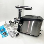 Електрична м'ясорубка Rainberg RB-673 із соковижималкою та шатківницею 9 насадок 3000W з реверсом. Зображення №15