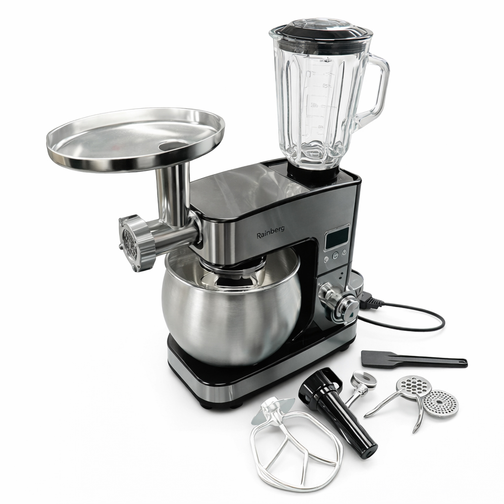 Універсальний кухонний комбайн 6л Rainberg RB-8087 Планетарний міксер з тістомісом та блендером 4200Вт Універсальний кухонний комбайн 6л Rainberg RB-8087 Планетарний міксер з тістомісом та блендером 4200Вт