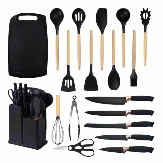 Набір кухонного приладдя на підставці Rainberg RB-2289 Black Набір кухонного приладдя на підставці Rainberg RB-2289 Black