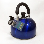 Чайник Rainberg RB-625 из нержавеющей стали со свистком 3л красивый чайник для газовой плиты. Цвет: синий. Изображение №7